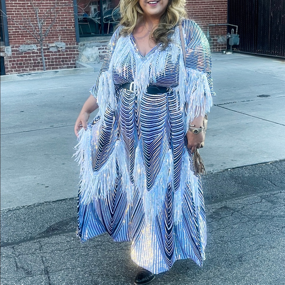 FRINGE COMPANY SEQUIN KAFTAN